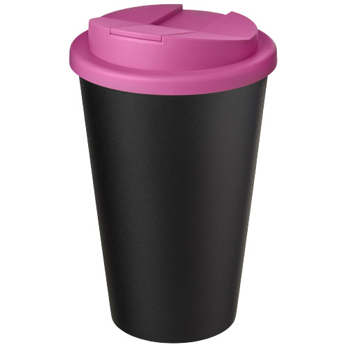 Gobelet recyclé personnalisé 350 ml Americano® Eco Rose et Noir